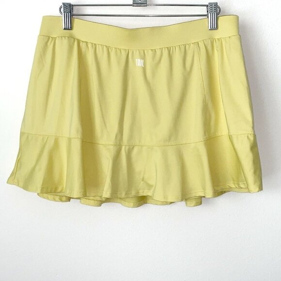 TAIL Tennis Skort Womens Large Yellow Ball Pockets Ruffle Hem Pull On Activewear - Picture 3 of 9